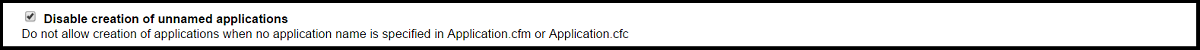  Disable creation of unnamed applications 