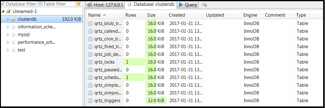 DB Tables