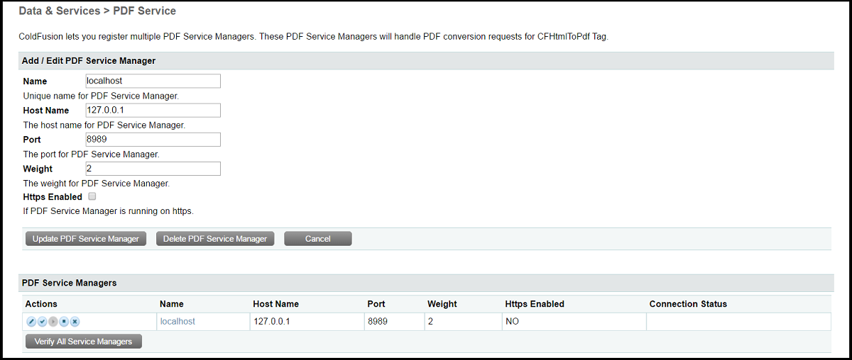 ColdFusion PDF Manager