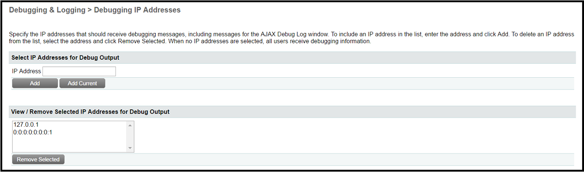 ColdFusion Debugging IP's