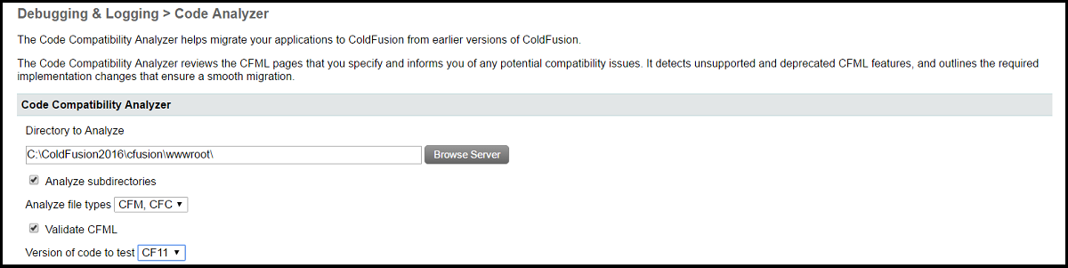 ColdFusion Code Analyzer