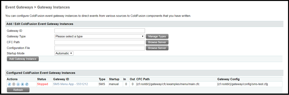 ColdFusion Event Gateways