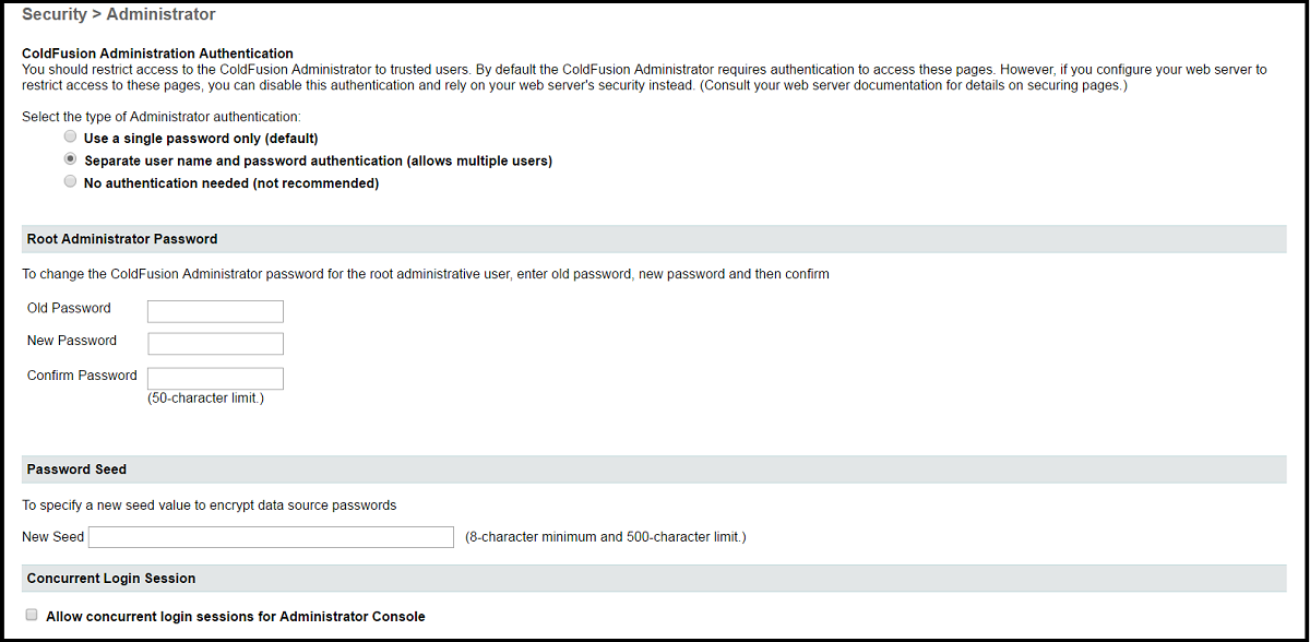 ColdFusion Administrator Security