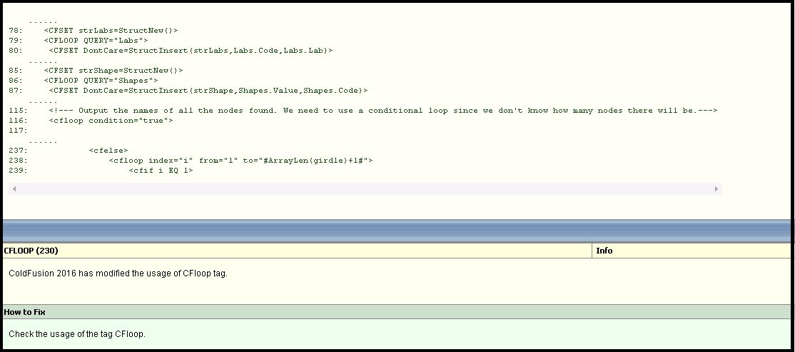 ColdFusion Code Analyzer